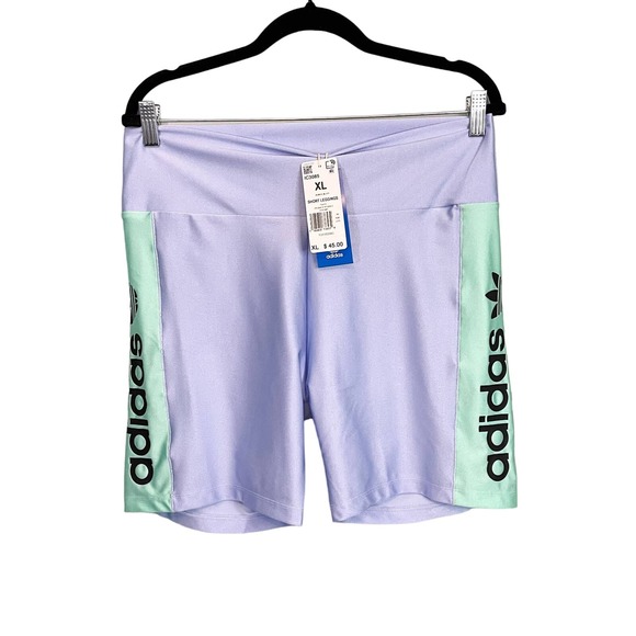 Adidas Originals Women's Blue Short Beach Activewear Legging Shorts XL NWT - Picture 1 of 9